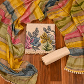 Jute Cotton Skin Unstitched Suit